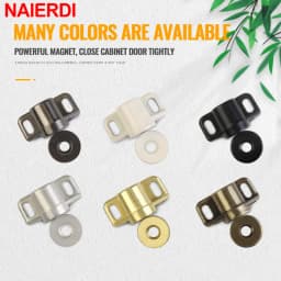 NAIERDI Strong Magnetic Cabinet Door Catches Silver Magnetic Cabinet Catches Powerful Magnet Door Closer Door Hardware