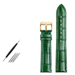 COW LEATHER Watchband 12 -24mm Glossy Green Watch Strap Genuine Leather Bracelet 15mm 20mm 22mm Watch Band Wristwatches Band