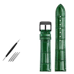 COW LEATHER Watchband 12 -24mm Glossy Green Watch Strap Genuine Leather Bracelet 15mm 20mm 22mm Watch Band Wristwatches Band