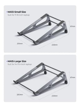 ORICO Laptop Vertical Stand Aluminium Fordable Tablet Holder 2-in-1 Stand Support Detachable for 10-17.4 inch PC Macbook Stand