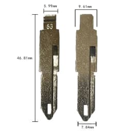 10pcs 53# NE72 Metal Uncut Blank Flip Remote Key Blade for Peugeot 206 207 Citroen Renault for Keydiy KD Xhorse VVDI JMD
