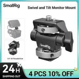 SmallRig Quick Release Monitor Holder Camera Clamp Swivel and Adjustable Monitor Mount with Cold Shoe/ARRI/NATO Mount 2905B