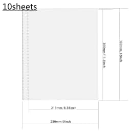 PLRBOK A4 Clear 10 Pcs Photo Album Refill Pages File Protector 4 Hole 6×4 10×15 4 Ring Binder Photocards Postcard Card Notebook