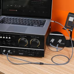 Shuliancable 3.5 Mm 1/8 TRS to Dual 6.35 Mm 1/4 TS Cable, Suitable for iPhone, iPod, Multimedia Speakers
