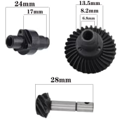 8T 24T/27T/30T/33T Steel Helical Bevel Axle Gear for 1/10 RC Crawler Axial SCX10 II III 90046 axi03014 RBX10 Capra 1.9 utb