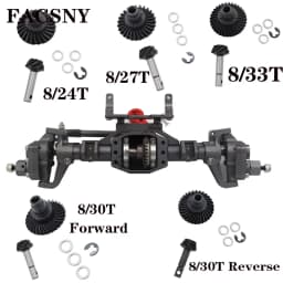 8T 24T/27T/30T/33T Steel Helical Bevel Axle Gear for 1/10 RC Crawler Axial SCX10 II III 90046 axi03014 RBX10 Capra 1.9 utb