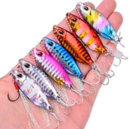 7pcs/set Slow Cast micro Jigging Metal Spoon 10/15/20/30/40g VIB Jigs Fish Lure pilker fishing Sea Artificial Bait