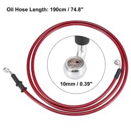 Motoforti Universal 40/50/60/70/110/130/140/180/190/200cm Motorcycle Brake Clutch Oil Hose Line Pipe Hydraulic Stainless Steel