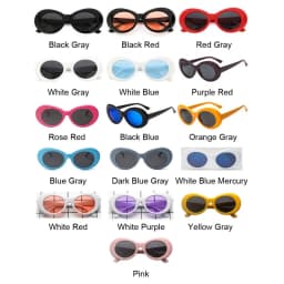 Kurt Cobain Round Sun Glasses Fashion Retro Oval Style Sunglasses Woman Ladies White Black Vintage Oculos De Sol Feminino