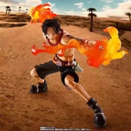 Bandai  SHF Portgas D. Ace Articulated Action Figure - Desktop CollectibleOne Piece Ornament, Perfect Gift for Boys