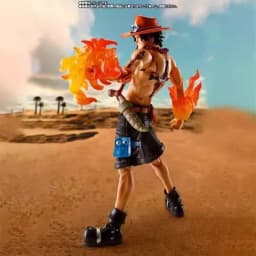 Bandai  SHF Portgas D. Ace Articulated Action Figure - Desktop CollectibleOne Piece Ornament, Perfect Gift for Boys