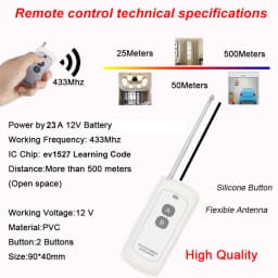 QIACHIP 433MHz Wireless RF Remote Control DC3.6V-24V Mirco Switch Receiver Module DIY With Long Range Transmitter Light On/Off