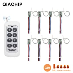 QIACHIP 433MHz Wireless RF Remote Control DC3.6V-24V Mirco Switch Receiver Module DIY With Long Range Transmitter Light On/Off