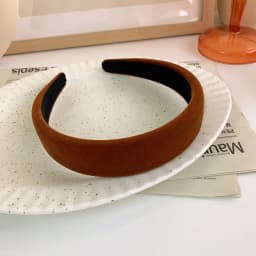 SWINATE Fashion Women Basic Black Velvet Hairband Double Size Headband Stretch Hair Hoop Simple Plain Style Easy For Wearing