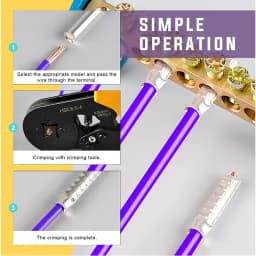 500/300/100pcs Non-Insulated Wire Connector Ferrules Electrical Cable Terminal Copper Bare Tinned Crimp Terminal 0.5mm2-16mm2
