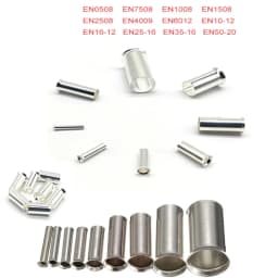 500/300/100pcs Non-Insulated Wire Connector Ferrules Electrical Cable Terminal Copper Bare Tinned Crimp Terminal 0.5mm2-16mm2