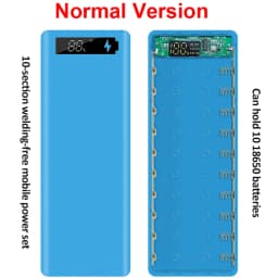 Welding Free 10*18650 Battery Storage Box 2 USB Power Bank Case 5/12V DIY Shell 18650 Battery Holder Case PD QC 3.0 Quick Charge