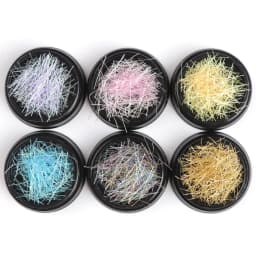 1 Box Nail Art Decoration Symphony Mermaid Line Gold Silver Color Silk Thread for DIY Nail Accessories Colorful Mesh Line Decor
