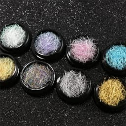 1 Box Nail Art Decoration Symphony Mermaid Line Gold Silver Color Silk Thread for DIY Nail Accessories Colorful Mesh Line Decor
