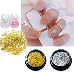 1 Box Nail Art Decoration Symphony Mermaid Line Gold Silver Color Silk Thread for DIY Nail Accessories Colorful Mesh Line Decor
