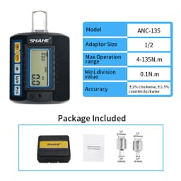 SHAHE Adjustable 1/2'' Digital Torque Gauge For Bicycle Car Repair Digital Torque Adapter Electronic Torque Meter Hand Tools