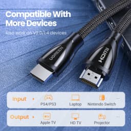Ugreen HDMI 2.1 Cable 8K/60Hz 4K/120Hz for Xiaomi Mi Box HDMI2.1 Cable 48Gbps HDR10+ HDCP2.2 for PS4 HDMI Splitter 8K HDMI Cable