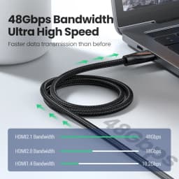 Ugreen HDMI 2.1 Cable 8K/60Hz 4K/120Hz for Xiaomi Mi Box HDMI2.1 Cable 48Gbps HDR10+ HDCP2.2 for PS4 HDMI Splitter 8K HDMI Cable