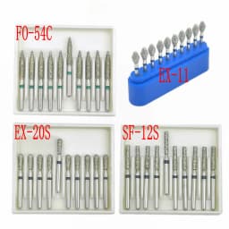 10pcs/box 1.6mm Shank Dental Diamond Burs Drill FG Diamond for High Speed Handpiece Burs Dentist Drills