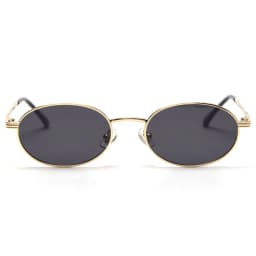 Peekaboo Retro Oval Glasses Men UV400 High Quality Gold Small Sunglasses Women Metal 2021 Yellow Red Hot-Selling