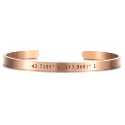 5mm Width Brushed Stainless Steel custom Personalized coordinate Bangles Laser Engrave Adjustable Open Cuff Travel bracelet Gift