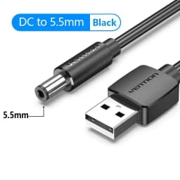 Vention USB to DC 3.5mm Power Cable USB A to 3.5 Jack Connector 5V Power Supply Adapter for Fans USB HUB DC 5.5mm Charging Cable