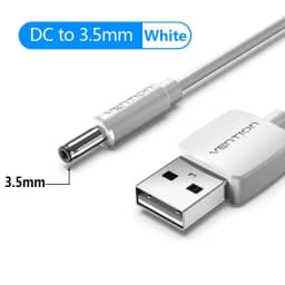 Vention USB to DC 3.5mm Power Cable USB A to 3.5 Jack Connector 5V Power Supply Adapter for Fans USB HUB DC 5.5mm Charging Cable