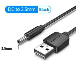 Vention USB to DC 3.5mm Power Cable USB A to 3.5 Jack Connector 5V Power Supply Adapter for Fans USB HUB DC 5.5mm Charging Cable