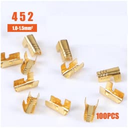 100Pcs U Shape Copper Ring Terminals Non-Insulated Car And Motorcycle Cable Wire Butt Splice Crimp Connectors DJ454A/B/C 453 452