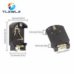 10PCS BS-8 CR2032 CR2025 Gold-Plated Button Battery Holder 2032 Battery Box Socket Case