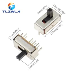 10PCS SS23D07 8 PINS 3 Position 2P3T Toggle Switch Double Vertical Sliding Switch Handle Length 5MM Bracket