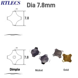 100 1000Pcs Cross Shape Metal Dome Snap Reset Switch 5 6 7 8.4 10 12 14 16 20mm Gold Micro Membrane  SPST Momentary Tactile Push