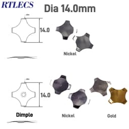 100 1000Pcs Cross Shape Metal Dome Snap Reset Switch 5 6 7 8.4 10 12 14 16 20mm Gold Micro Membrane  SPST Momentary Tactile Push