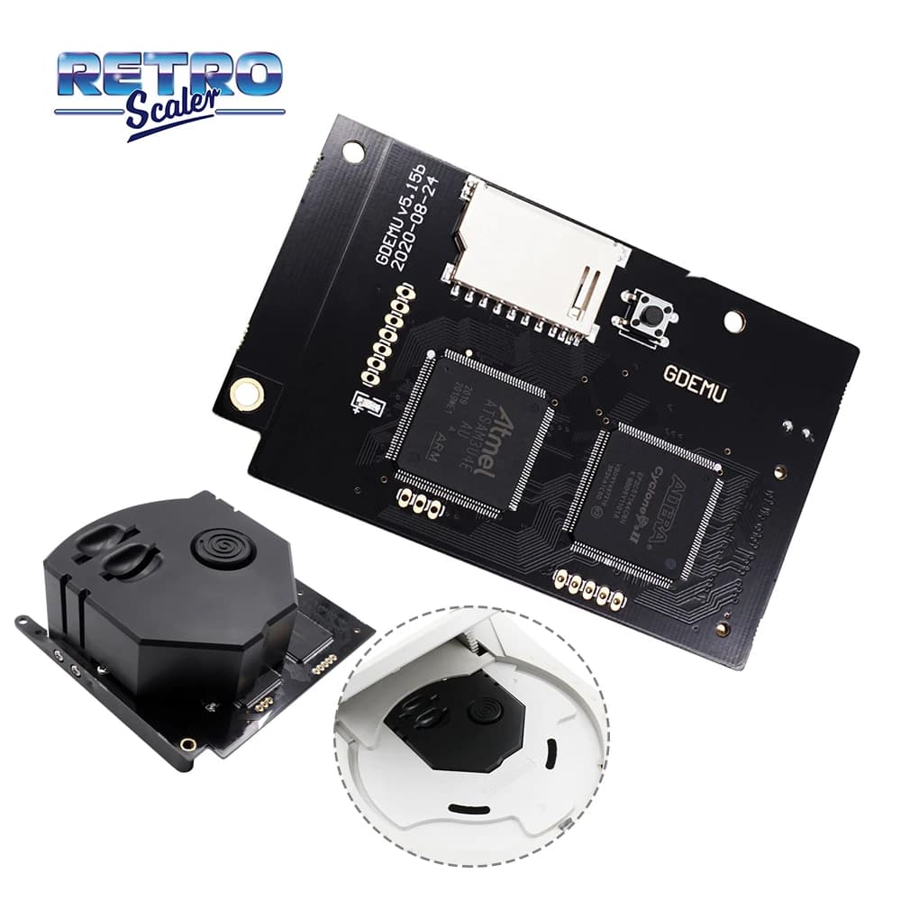 RetroScaler GDEMU 5.15b Optical Drive Simulation Board and SD Memory Card for DC Dreamcast Video Game Console