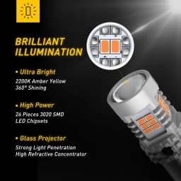 AUXITO 2x 1156 BAU15S PY21W LED Canbus No Hyper Flash BA15S P21W LED Bulb T20 W21W 7740 LED Lamp Bulbs Car Turn Signal Light 12V