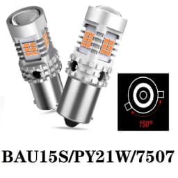 AUXITO 2x 1156 BAU15S PY21W LED Canbus No Hyper Flash BA15S P21W LED Bulb T20 W21W 7740 LED Lamp Bulbs Car Turn Signal Light 12V