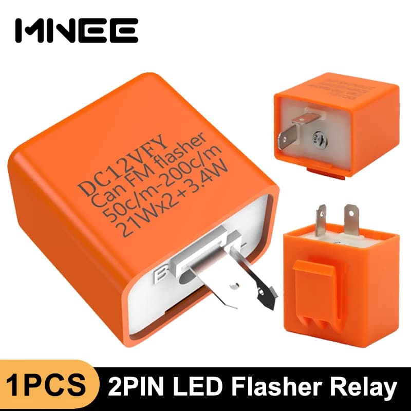 LED Flasher Relay 12V Adjustable Frequency of Turn Signal Light 2 Pins Flashing Blinker Relays For Motorcycle Accessories