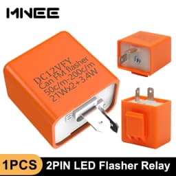LED Flasher Relay 12V Adjustable Frequency of Turn Signal Light 2 Pins Flashing Blinker Relays For Motorcycle Accessories