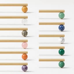 Tinyhob Nordic Art Handle/Natural Marble+Brass Handles and Knobs Drawer Pulls Kitchen Cabinet Knobs Pink  Furniture Hardware