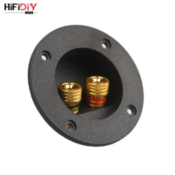 HIFIDIY LIVE Square Circle (Install Hole 49-76) Speaker Junction Box Terminal Shell 2 Copper Binding Post Wire Cable Connector