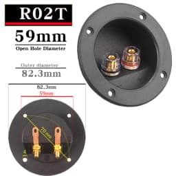 HIFIDIY LIVE Square Circle (Install Hole 49-76) Speaker Junction Box Terminal Shell 2 Copper Binding Post Wire Cable Connector