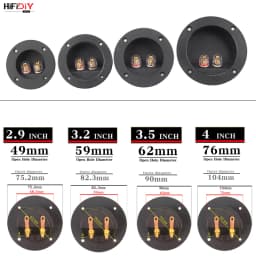 HIFIDIY LIVE Square Circle (Install Hole 49-76) Speaker Junction Box Terminal Shell 2 Copper Binding Post Wire Cable Connector