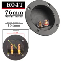 HIFIDIY LIVE Square Circle (Install Hole 49-76) Speaker Junction Box Terminal Shell 2 Copper Binding Post Wire Cable Connector