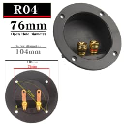 HIFIDIY LIVE Square Circle (Install Hole 49-76) Speaker Junction Box Terminal Shell 2 Copper Binding Post Wire Cable Connector