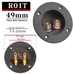HIFIDIY LIVE Square Circle (Install Hole 49-76) Speaker Junction Box Terminal Shell 2 Copper Binding Post Wire Cable Connector